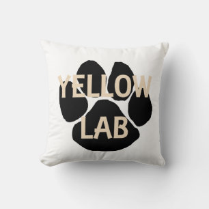 yellow lab name mega paw throw pillow