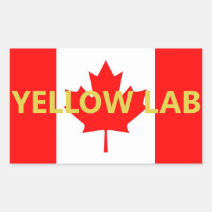 Yellow Lab Name On Flag Sticker