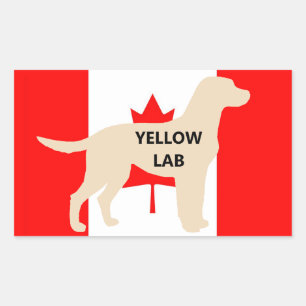 Yellow Lab Name Silhouette on Flag Sticker
