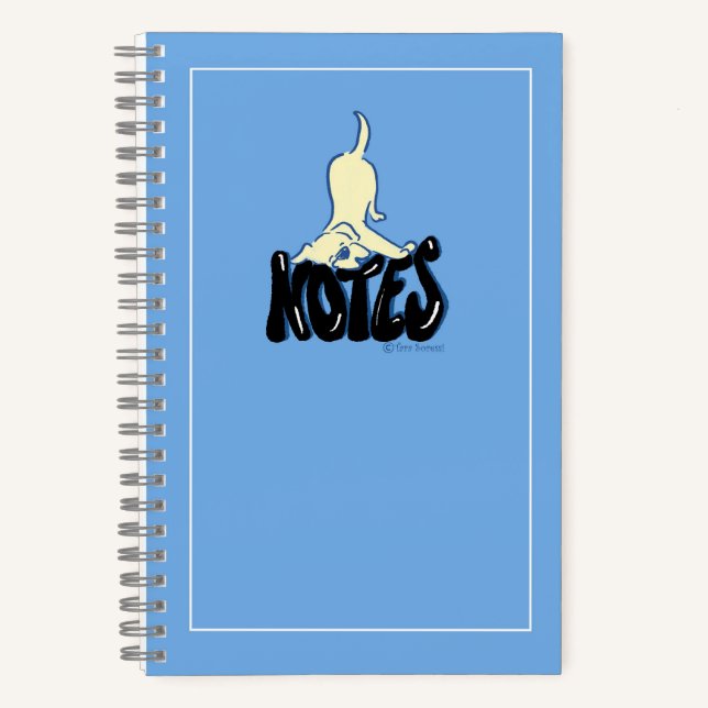 Yellow Lab Notes Blue Custom Notebook (Front)