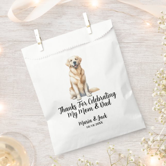 Yellow Lab Personalized Pet Wedding Cocktail Favour Bag (Clipped)