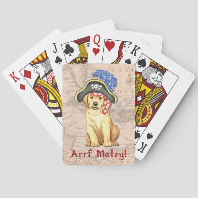 Yellow Lab Pirate Playing Cards (Back)