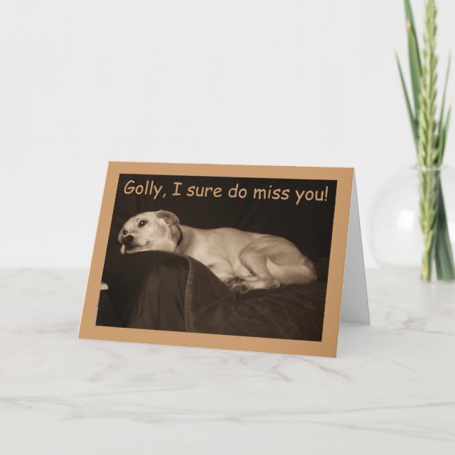 Yellow Lab Pit Husky I Miss Carte You (Devant)