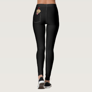 Yellow Lab Pocket Puppy (dark colours) Leggings