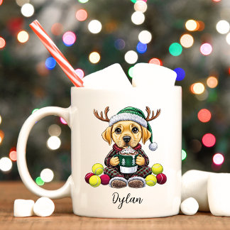 Yellow Lab Puppy Personalized Christmas Mug