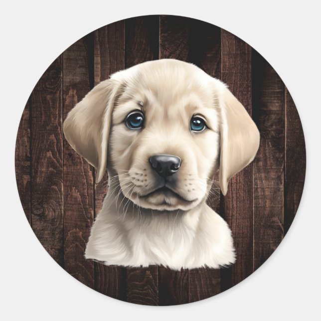  Yellow Lab Puppy Stickers (Front)