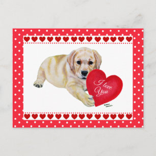 Yellow Lab Puppy Valentine's Day card