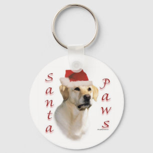 Yellow Lab Santa Paws Keychain