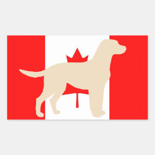Yellow Lab Silhouette on Flag Sticker