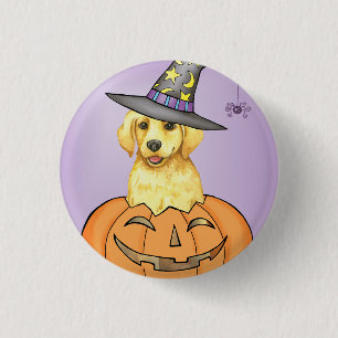 Yellow Lab Witch 1 Inch Round Button
