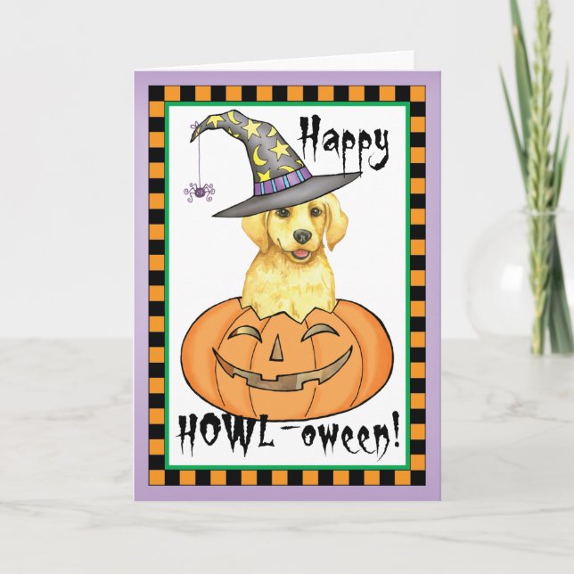 Yellow Lab Witch Card (Front)