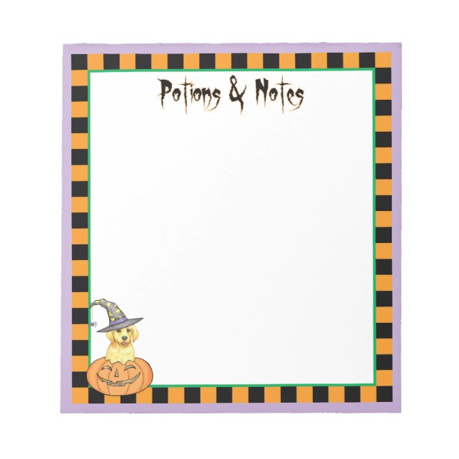 Yellow Lab Witch Notepad (Front)