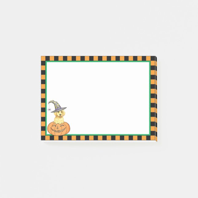 Yellow Lab Witch Post-it Notes (Front)