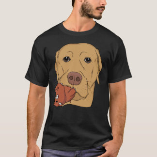 Yellow Lab With Hippo Toy Fitted T-Shirt