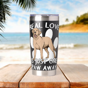 Yellow Labbi Real Love Yellow Lab Paw Quote Yellow Insulated Tumbler