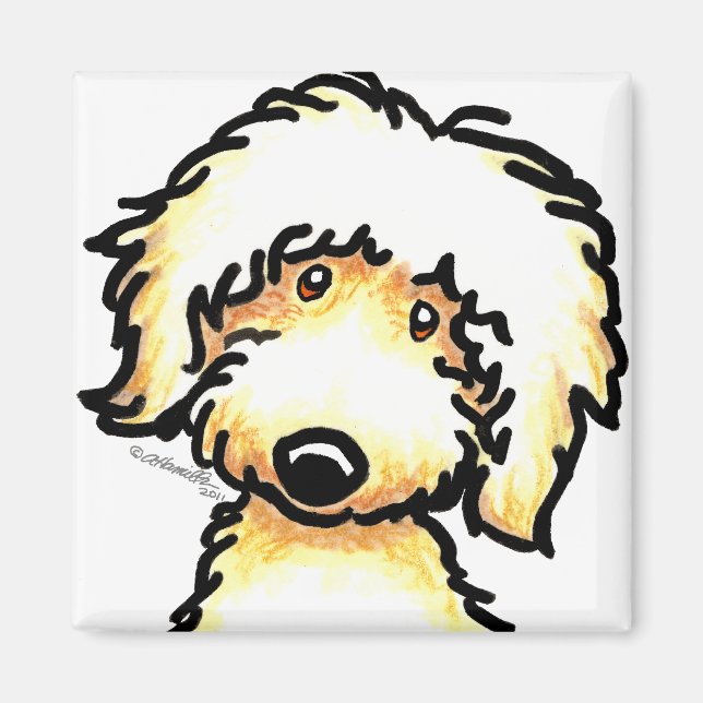 Yellow Labradoodle Art Magnet (Front)
