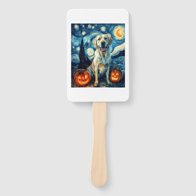 Yellow Labrador (1) Hand Fan (Front)