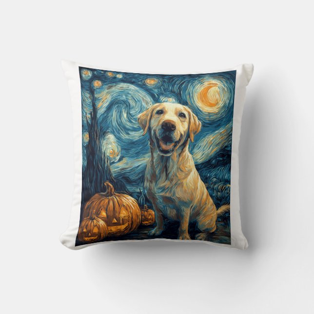 Yellow Labrador (2) Throw Pillow (Front)