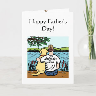 Yellow Labrador and  Dad 2 Card