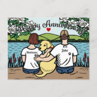 Yellow Labrador and Parents Happy Anniversary