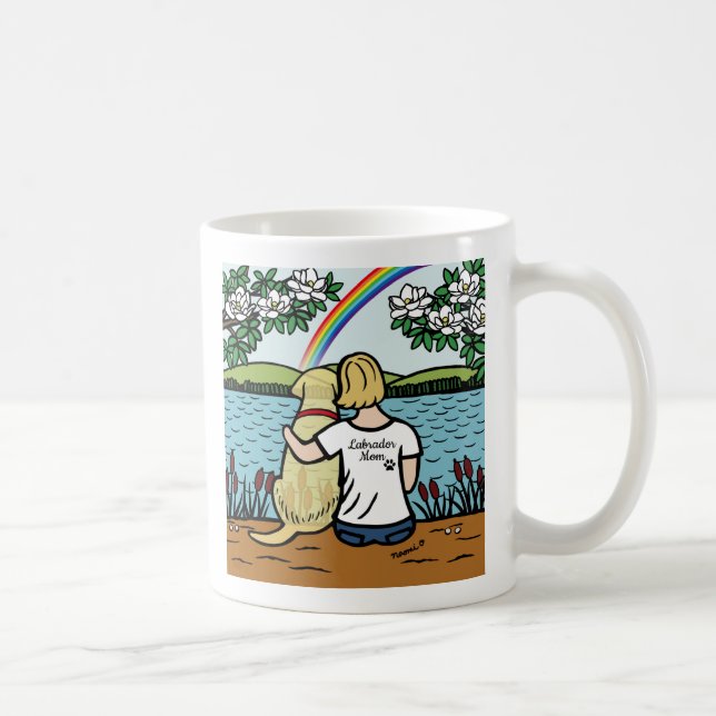 Yellow Labrador Angel and Mom Blonde S Coffee Mug (Right)