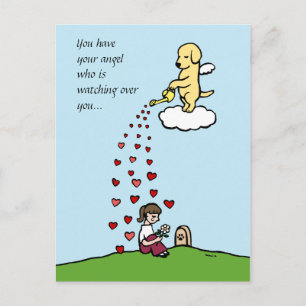 Yellow Labrador Angel with Love Postcard