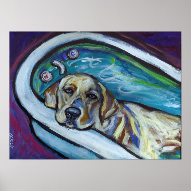 Yellow Labrador bath Poster (Front)