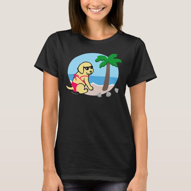 Yellow Labrador Bikini Girl T-Shirt (Front)
