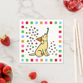 Yellow Labrador Birthday Party Confetti Napkin