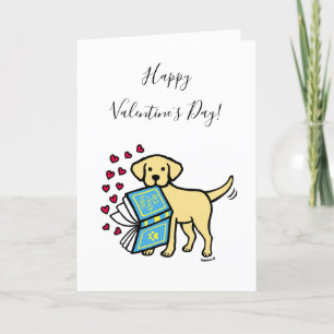 Yellow Labrador Book of Love Valentine Holiday Card