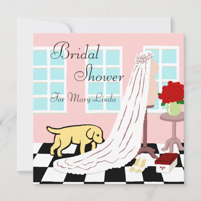 Yellow Labrador Bridal Shower Invitation (Front)
