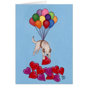 Yellow Labrador collecting LOVE