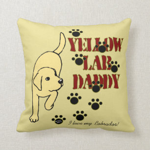 Yellow Labrador Daddy Throw Pillow