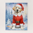 Yellow Labrador Dog Santa Puppy Christmas