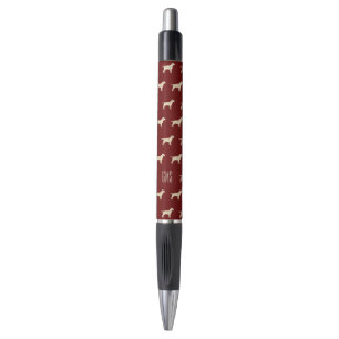 Yellow Labrador Dogs Pattern Monogrammed Pen
