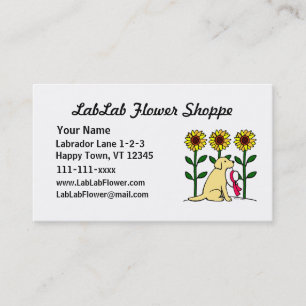 Yellow Labrador Flower Business Card