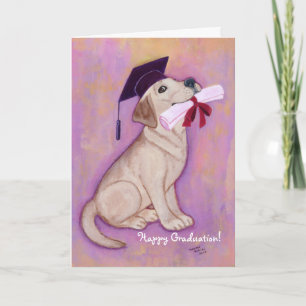 Yellow Labrador Graduation Puppy School Card