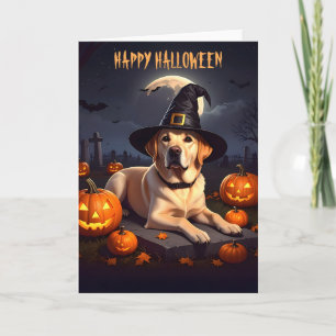 Yellow Labrador Halloween Card