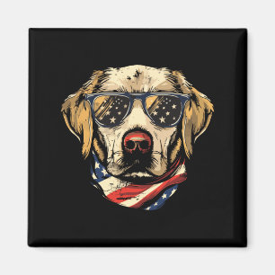 Yellow Labrador Labs Patriotic Aamerican Flag Dog Magnet