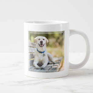 Yellow Labrador Lays On Bench Large Coffee Mug