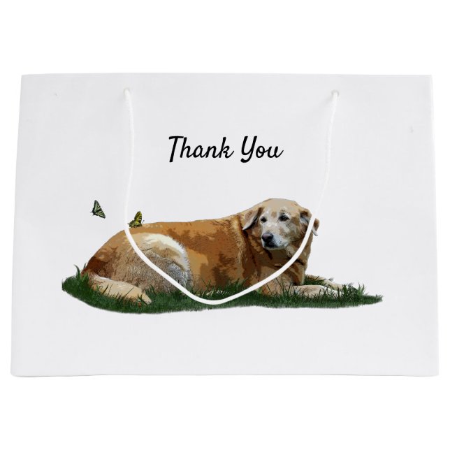 Yellow Labrador Mixed Breed Dog Gift Bag (Front)