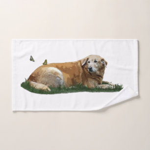 Yellow Labrador Mixed Breed Dog Hand Towel