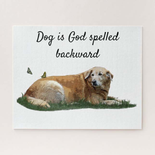 Yellow Labrador Mixed Breed Dog Jigsaw Puzzle (Horizontal)