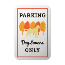 Yellow Labrador Outline Autumn Parking