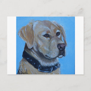Yellow Labrador Painting Postcard