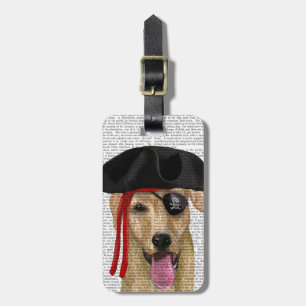 Yellow Labrador Pirate 2 Luggage Tag