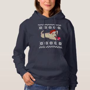 Yellow Labrador Puppy Christmas Snowflake Hoodie