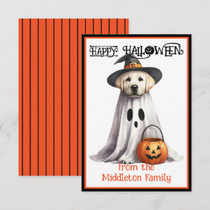 Yellow Labrador Puppy Dog Happy Halloween Card