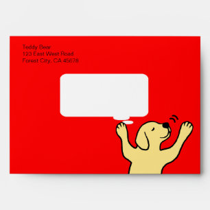 Yellow Labrador Puppy Hug Cartoon Envelope