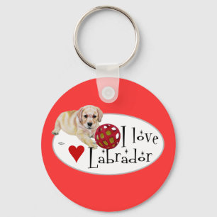 Yellow Labrador Puppy Keychain